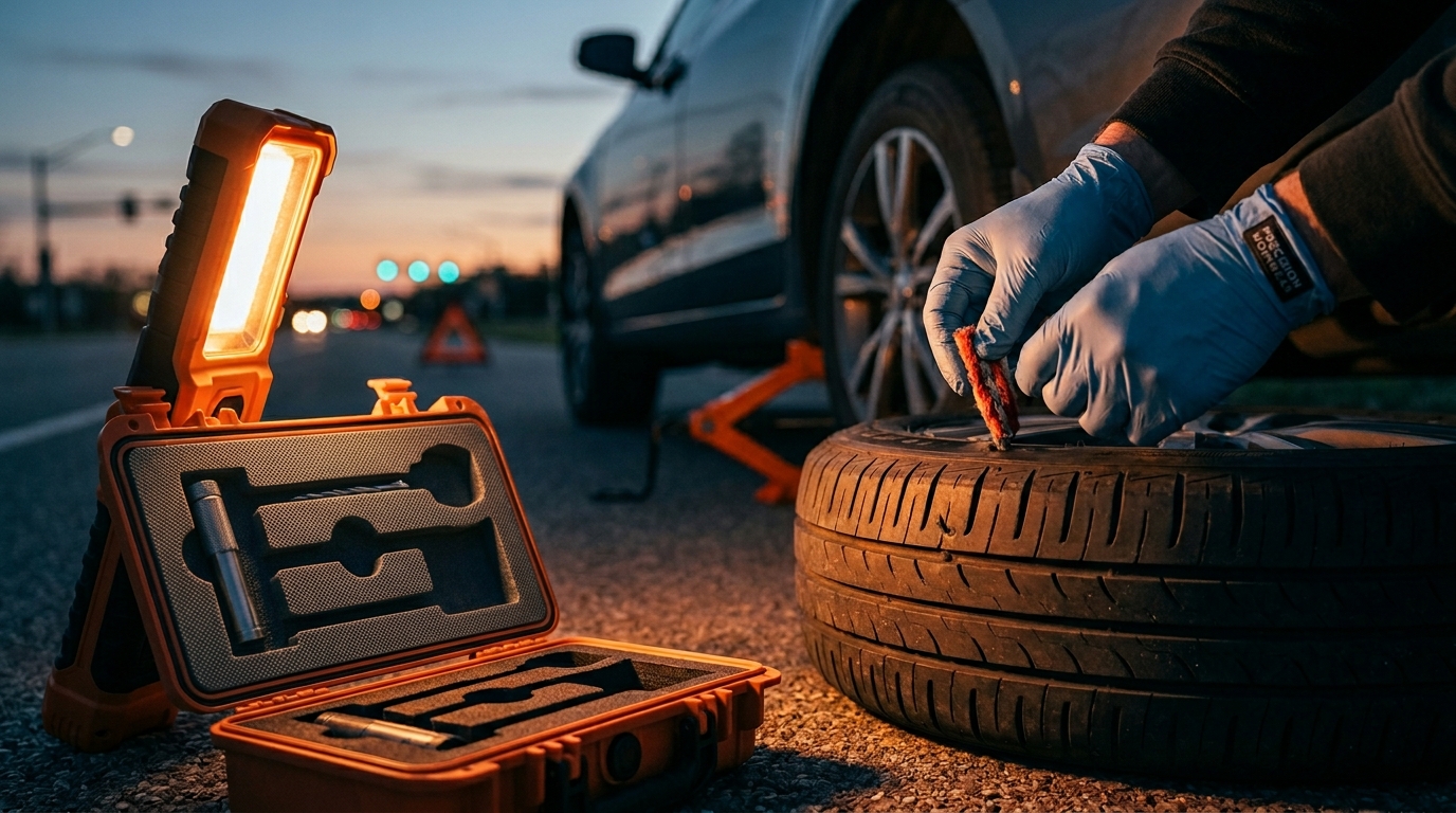 Réparation de pneu crevé